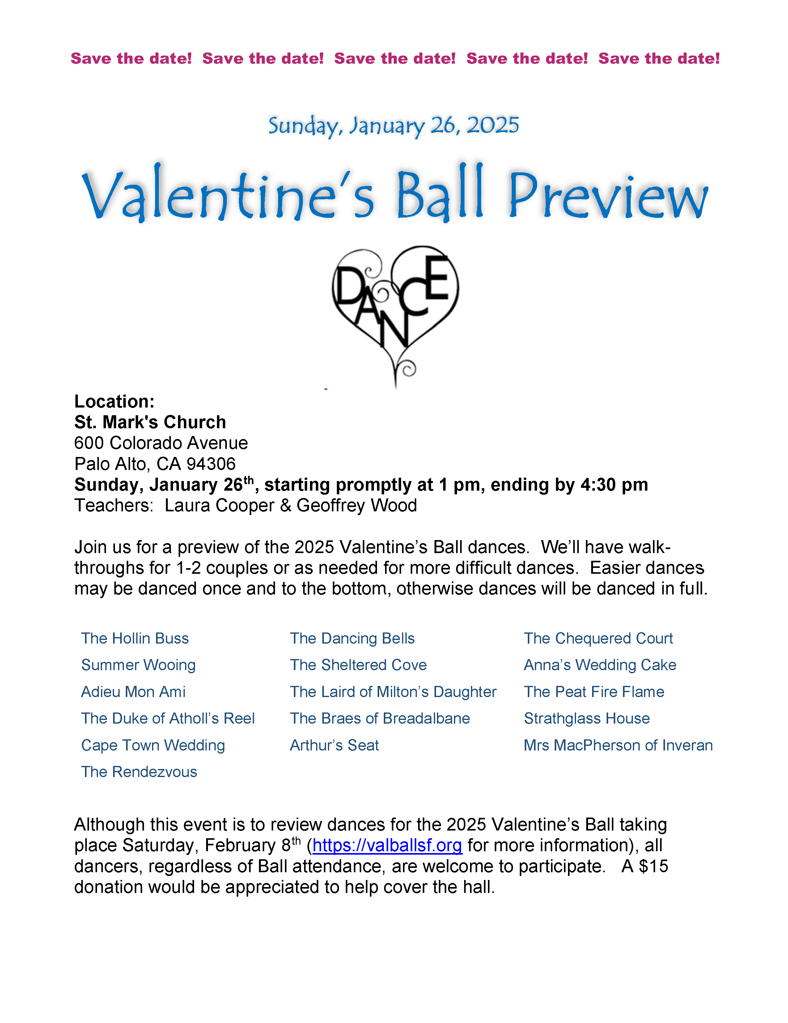 Valentine’s Ball Preview at St Mark’s in Palo Alto