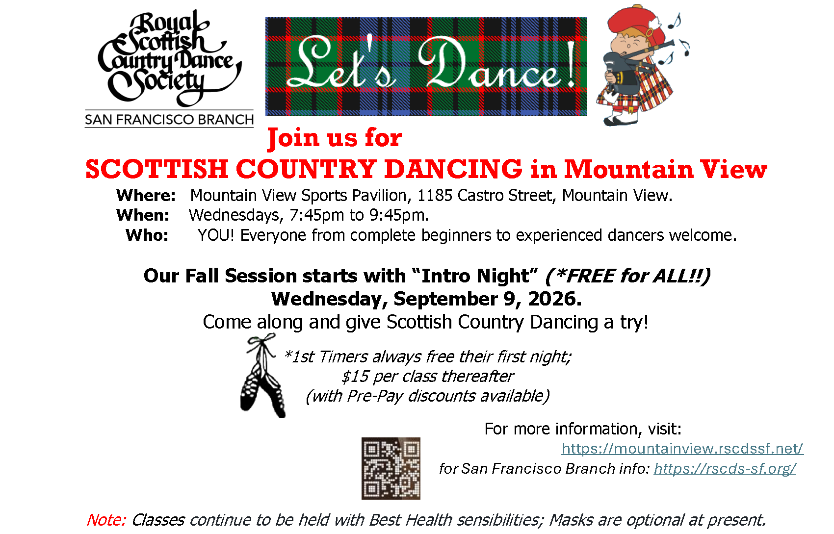 Scottish Country Dancing in Mountain View “Intro Night” Free for All!